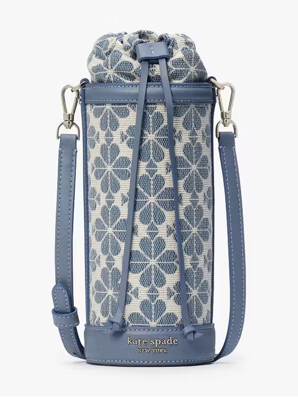 Kate Spade Spade Flower Jacquard Water Bottle Crossbody Holder Light Blue